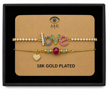 18K G. P. Adj 2 Pc Br Set - B082