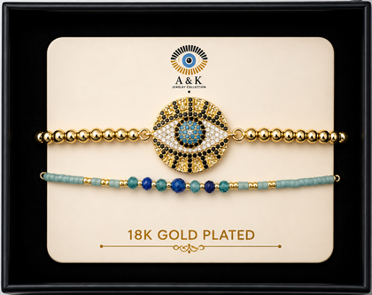 18K G. P. Adj 2 Pc Br Set - B031