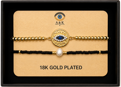 18K G. P. Adj 2 Pc Br Set - B016