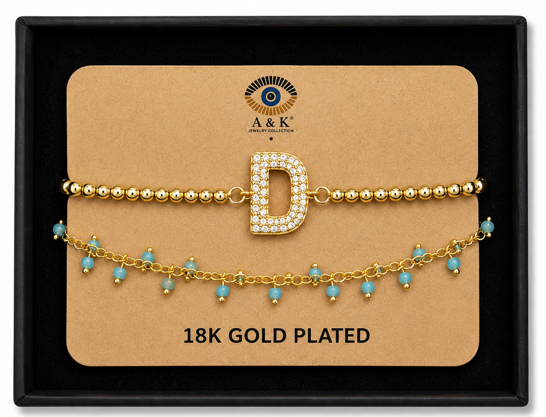 Initial Letter Bracelet Set