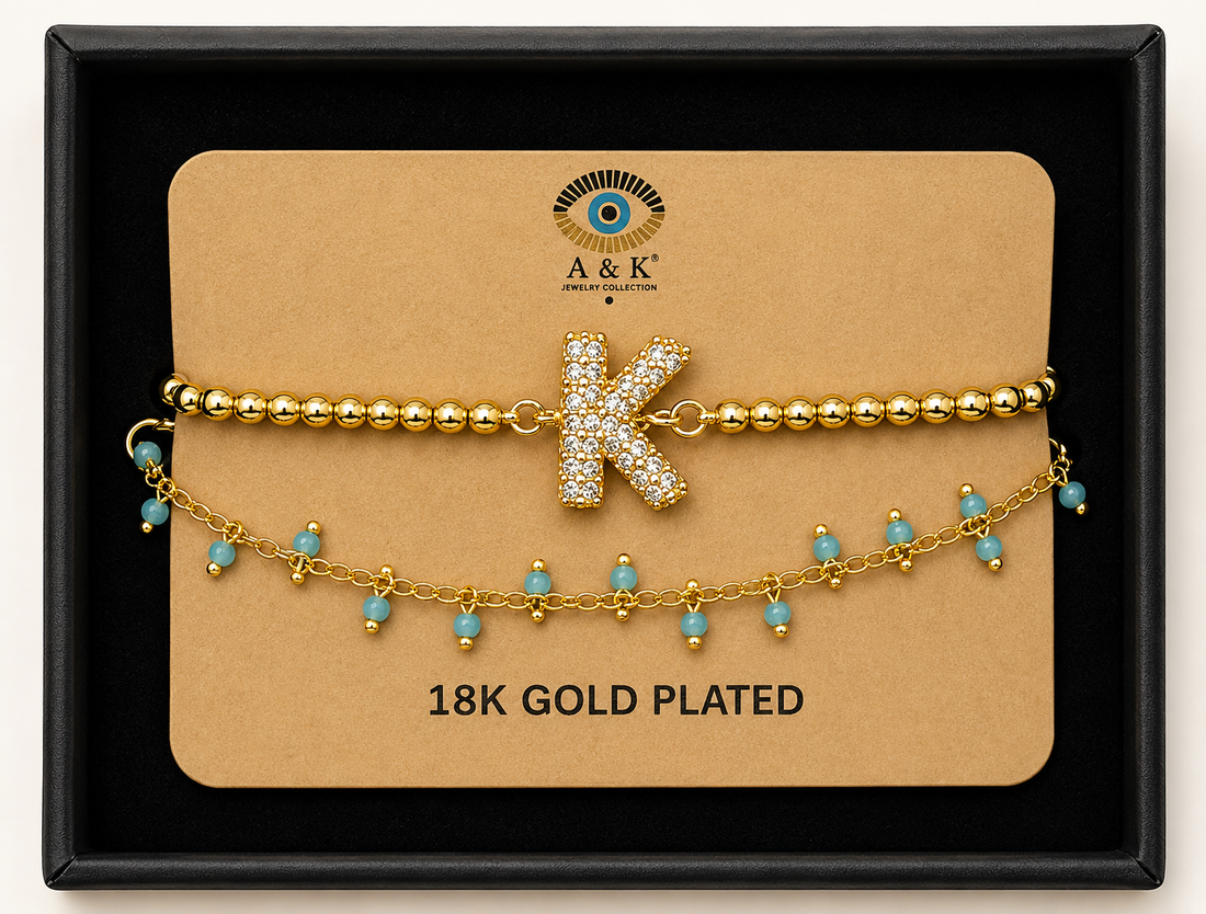 Initial Letter Bracelet Set