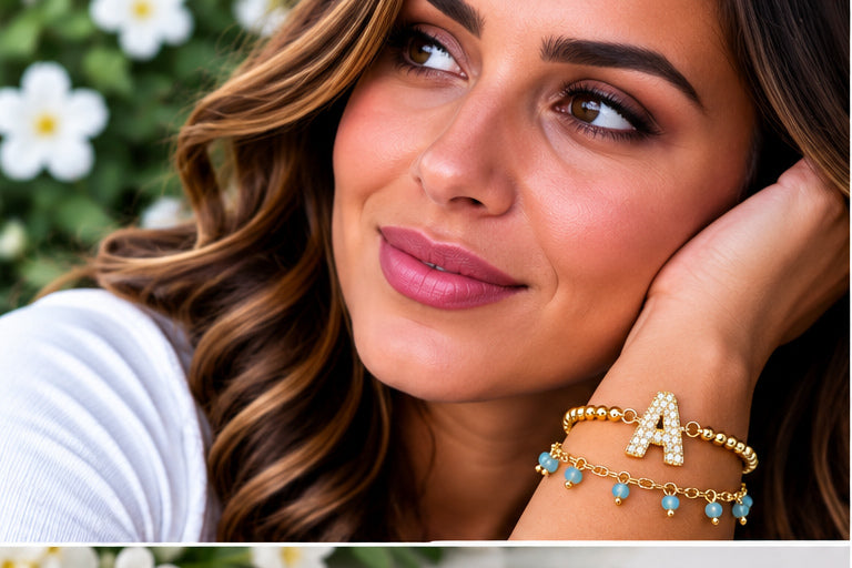 Initial Letter Bracelet Set