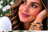Zircon and Hamsa Bracelet Set – 18K Gold Plated Blue