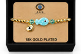 Turquoise Ceramic Fish Charm Bracelet – 18K Gold Plated