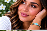 Turquoise Ceramic Fish Charm Bracelet – 18K Gold Plated