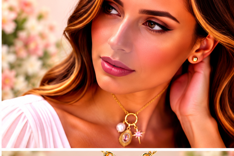 Pink Round with Eye Necklace/Earring Set