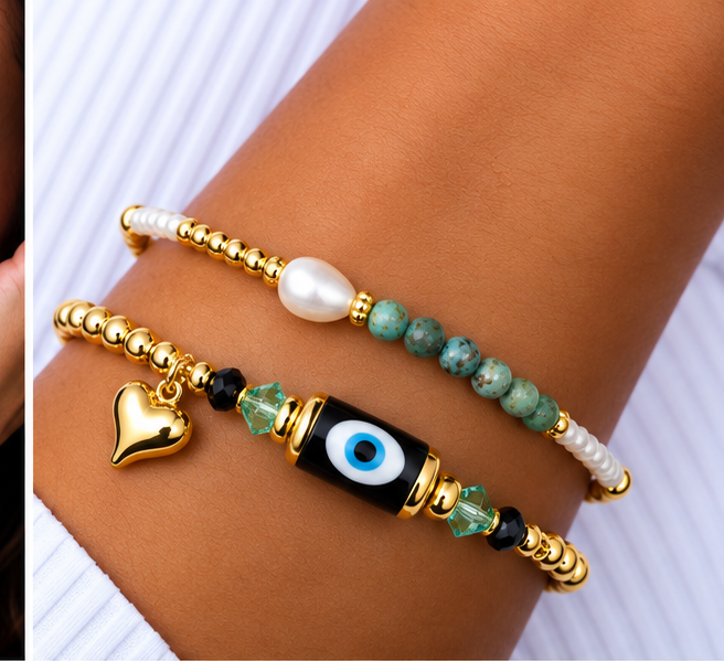 Turkish Evil Eye Bracelet Set