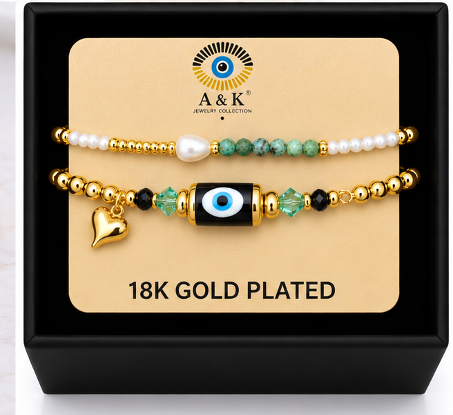 Turkish Evil Eye Bracelet Set