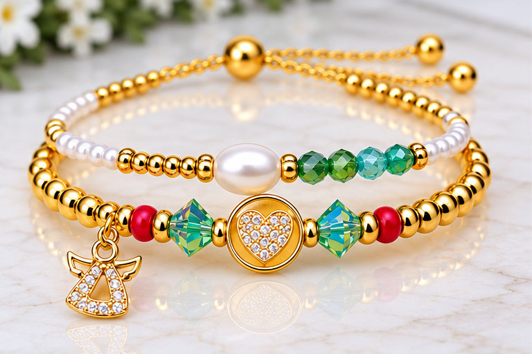 Zircon Heart Bracelet Set