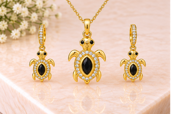 Turtle Necklace Set – 18K Gold Plated