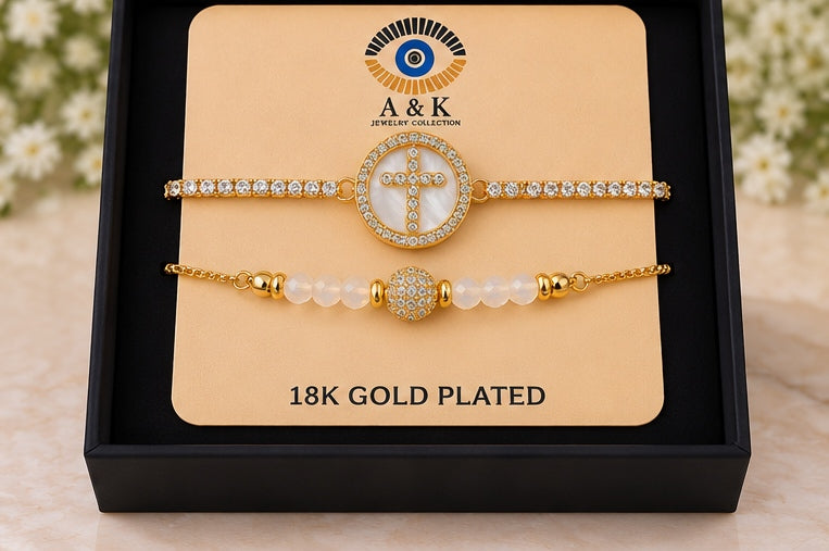 Round Cross- 18K Gold Plated