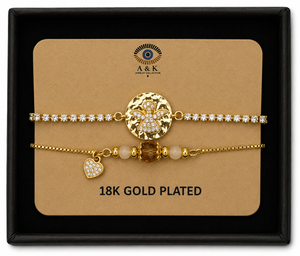 18K G. P. Adj 2 Pc Br Set - B073