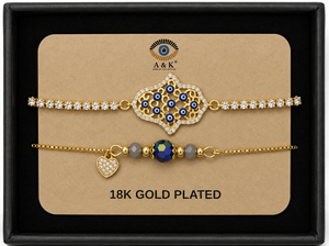 18K G. P. Adj 2 Pc Br Set - B098