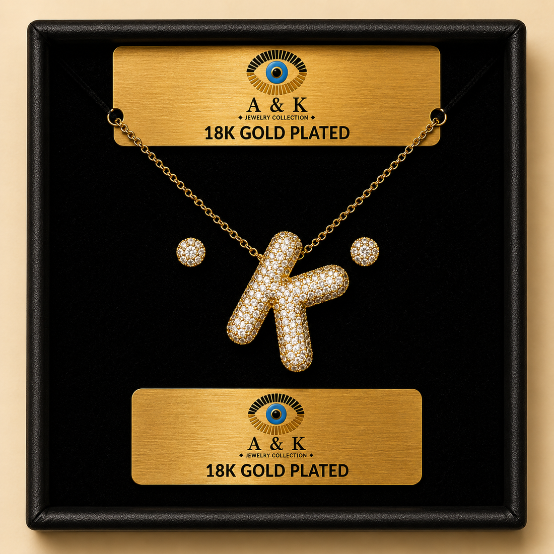 Initial Letter Necklace Set