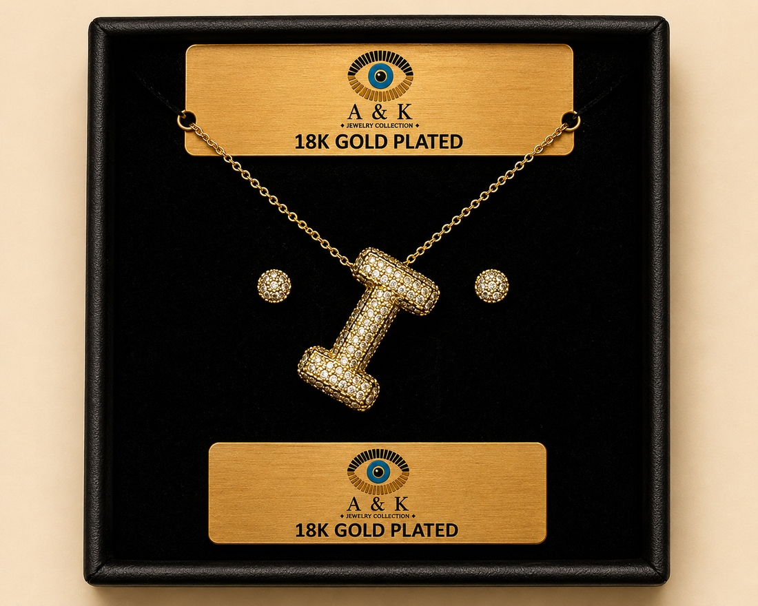 Initial Letter Necklace Set
