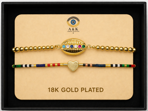 18K G. P. Adj 2 Pc Br Set - B042