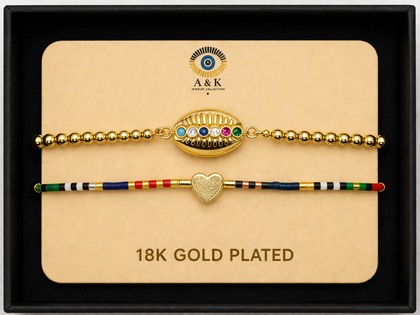 18K G. P. Adj 2 Pc Br Set - B042