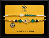 18K G. P. Adj 2 Pc Br Set - B068