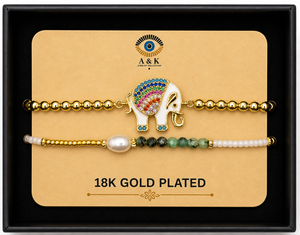18K G. P. Adj 2 Pc Br Set - B017
