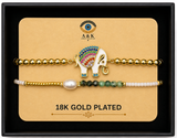 18K G. P. Adj 2 Pc Br Set - B017