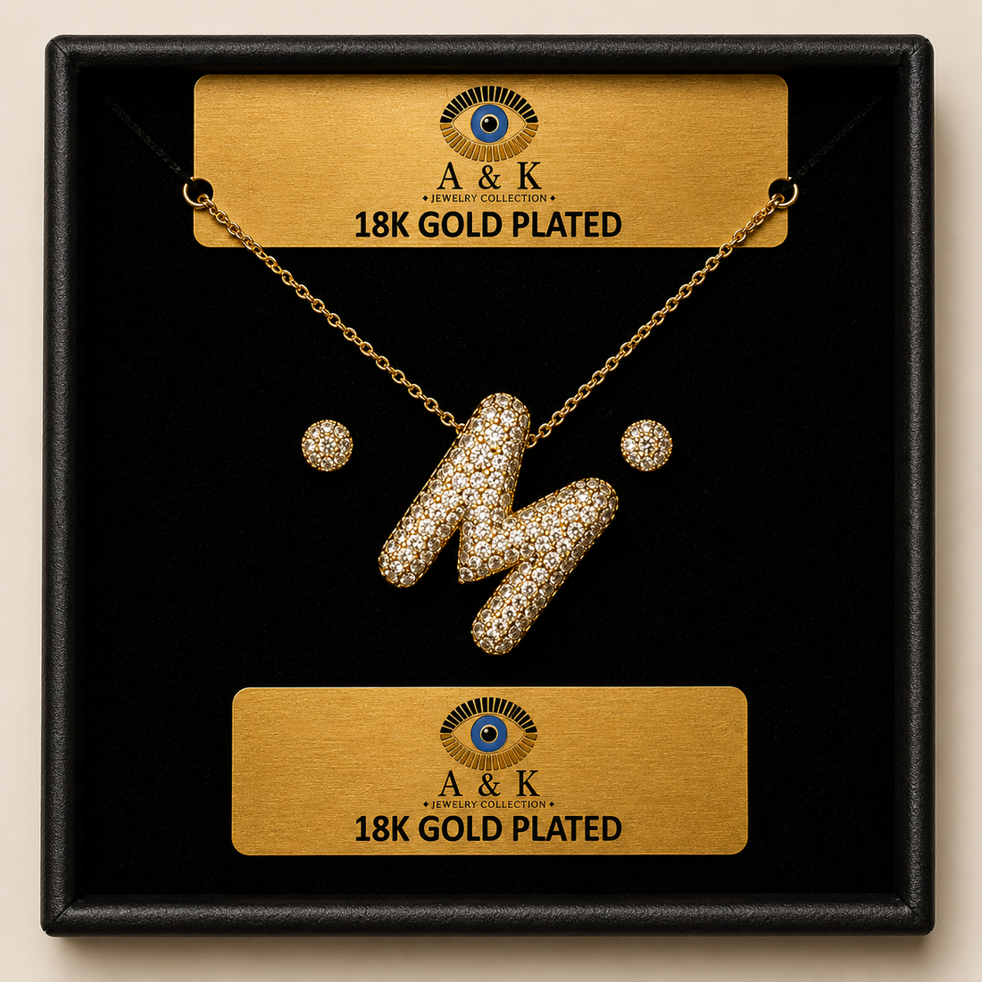 Initial Letter Necklace Set