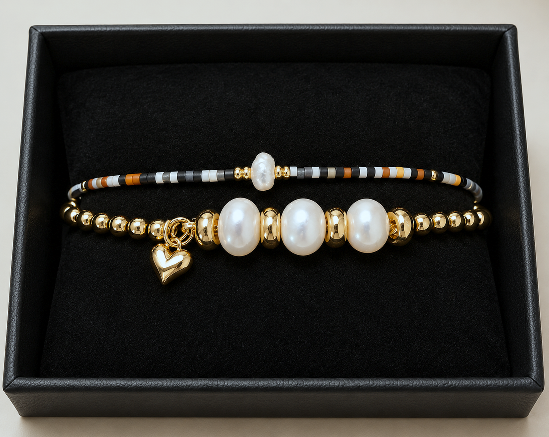 Pearl Ball Bracelet Set
