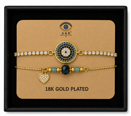 18K G. P. Adj 2 Pc Br Set - B072