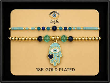 18K G. P. Adj 2 Pc Br Set - B043