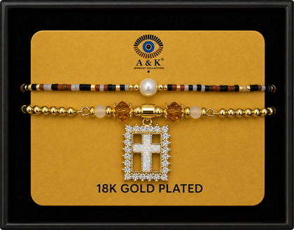 18K G. P. Adj 2 Pc Br Set - B065