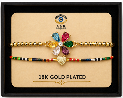 18K G. P. Adj 2 Pc Br Set - B028