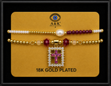 18K G. P. Adj 2 Pc Br Set - B065