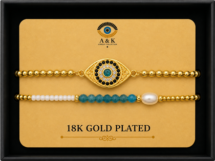 18K G. P. Adj 2 Pc Br Set - B014