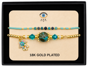 18K G. P. Adj 2 Pc Br Set - B058