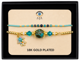 18K G. P. Adj 2 Pc Br Set - B058