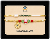 18K G. P. Adj 2 Pc Br Set - B059
