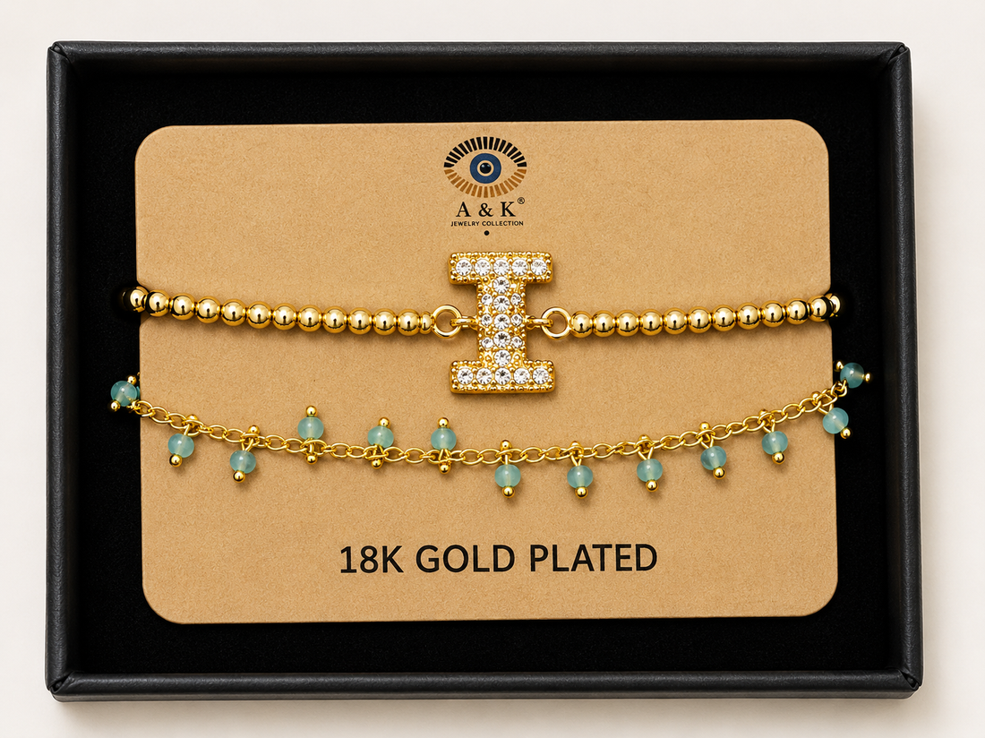 Initial Letter Bracelet Set
