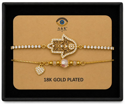18K G. P. Adj 2 Pc Br Set - B077