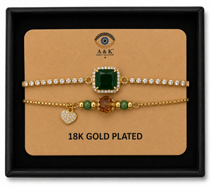 18K G. P. Adj 2 Pc Br Set - B069