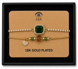 18K G. P. Adj 2 Pc Br Set - B069
