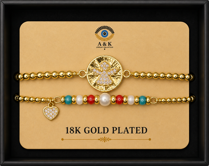 18K G. P. Adj 2 Pc Br Set - B010