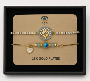 18K G. P. Adj 2 Pc Br Set - B090