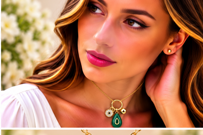 Green Natural Stone Drop Necklace/Earring Set