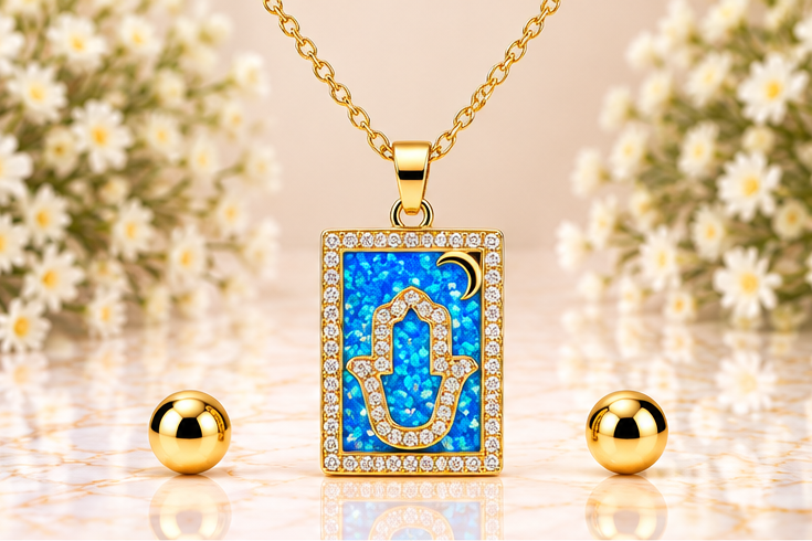 Blue Drop Necklace/Earring Set
