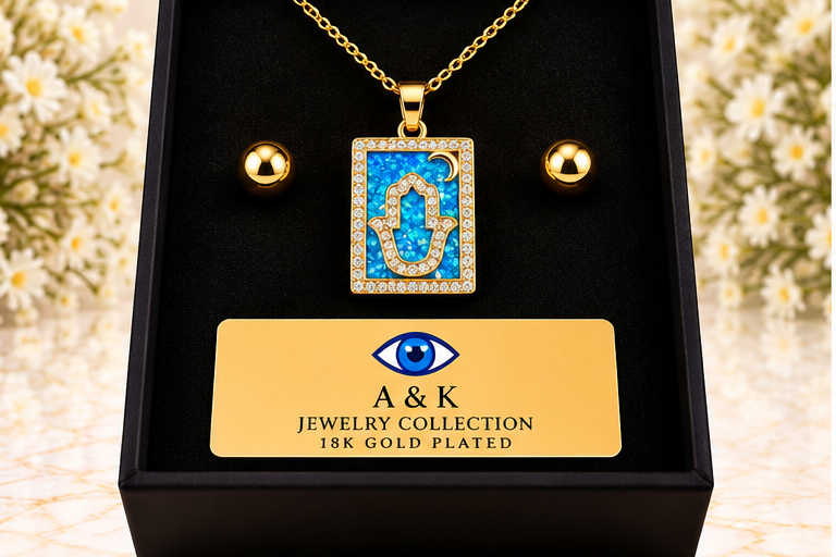 Blue Drop Necklace/Earring Set
