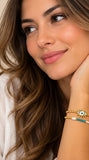 18K Gold Plated Adjustable Bracelet Set, 2 Piece (B001)