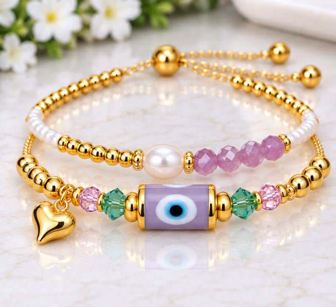Turkish Evil Eye Bracelet Set
