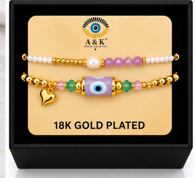 Turkish Evil Eye Bracelet Set