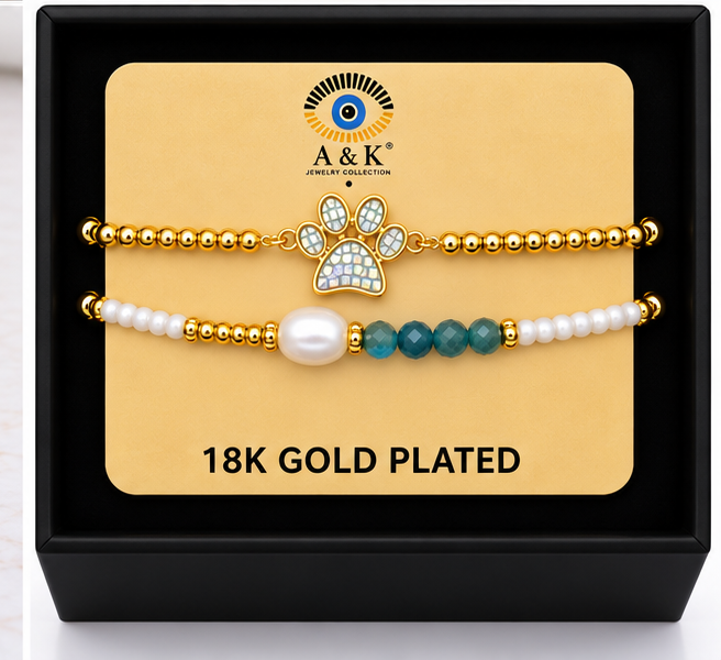 Shell and Paw Bracelet Set