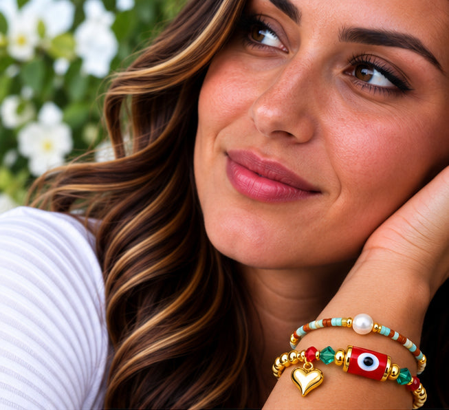 Turkish Evil Eye Bracelet Set