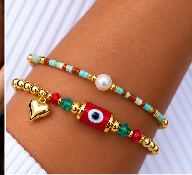 Turkish Evil Eye Bracelet Set